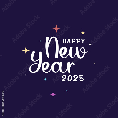 Wallpaper Mural Happy new year 2025 with colorful star Torontodigital.ca