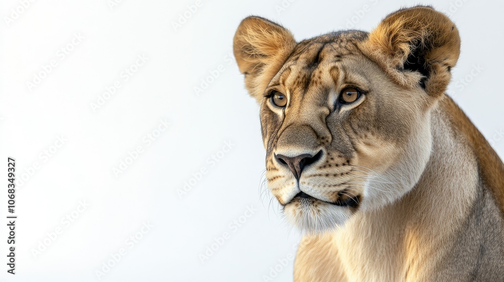 Close-Up of Lioness Portrait in Natural Light Close-Up of Lioness Portrait in Natural Light