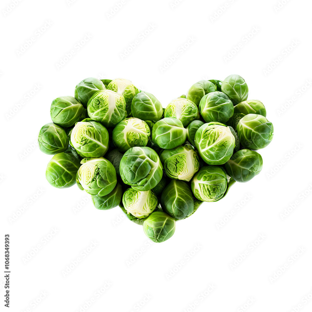 Brussels sprouts bright green small and tightly packed gently arranged in a heart formation Food Brussels sprouts bright green small and tightly packed gently arranged in a heart formation Food