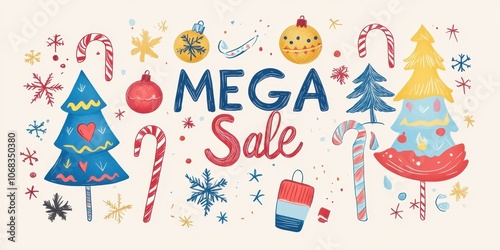Christmas Mega Sale Banner.