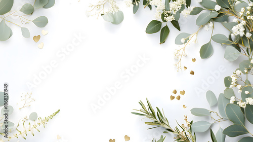 Elegant floral arrangement with greenery and decorative hearts