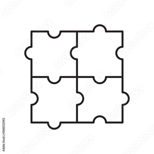 Puzzle icon. isolated vector icon.