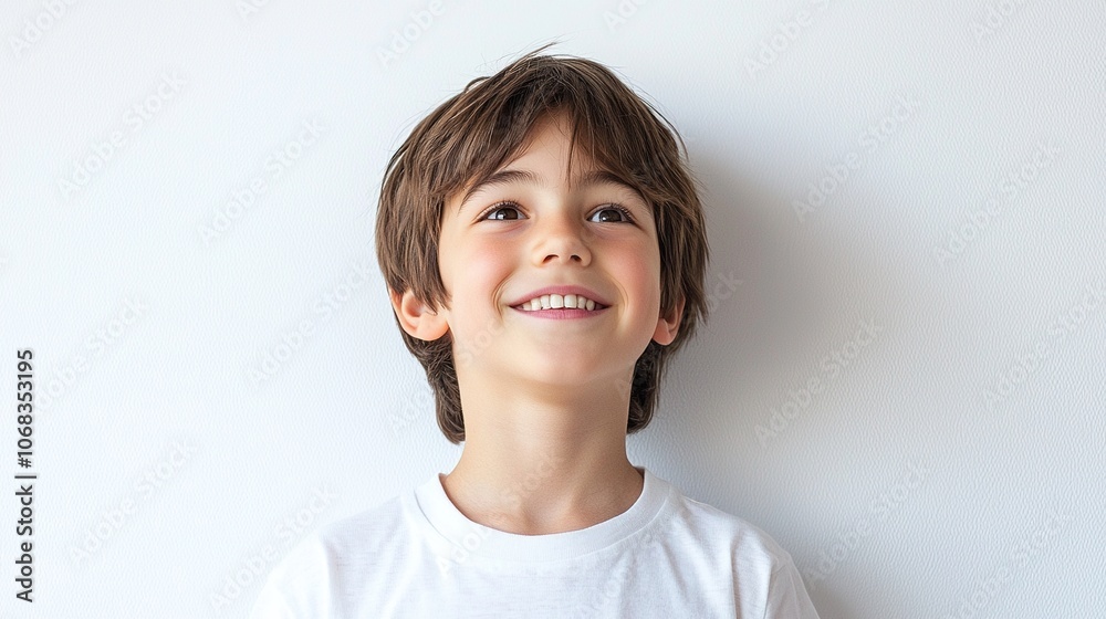 Happy Boy Smiling Against White Background Happy Boy Smiling Against White Background