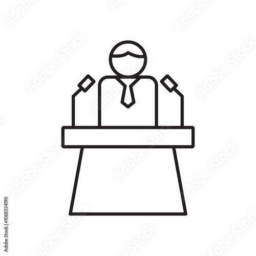 Politician speaker icon. isolated vector icon.