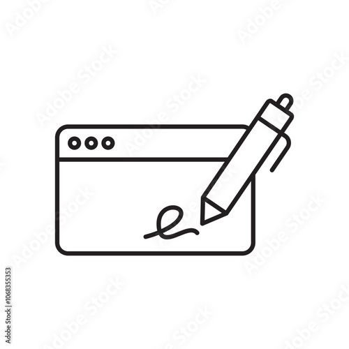 Electronic signature icon. isolated vector icon.