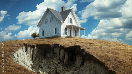 Explore how a house stands firm amidst a massive ground sinkhole and natural disasters