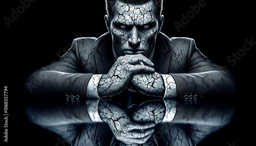 Successful Businessman, Getting Rich, Making Money, How To, Broken Businessman, Lost Everything, How to Make Money, Cybersecurity, AI, Artificial Intelligence , 4K, 3D, Background