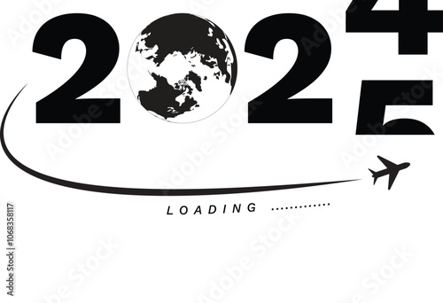 2025 New Year Loading | New Goals | A new world Vector