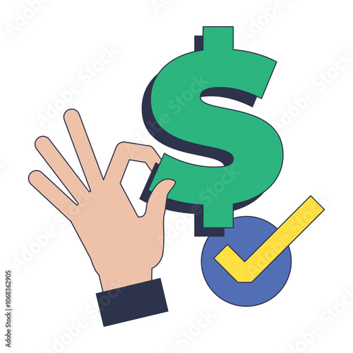 A hand holding a large yellow dollar sign, symbolizing financial support or investment.