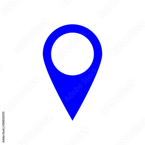 Blue colours location icon isolated on a white back ground.