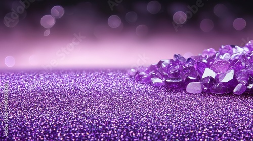 An elegant purple glitter background with a smooth blend of shades, perfect for enhancing the glamour of branding materials, gift wraps, or fashion-themed designs.