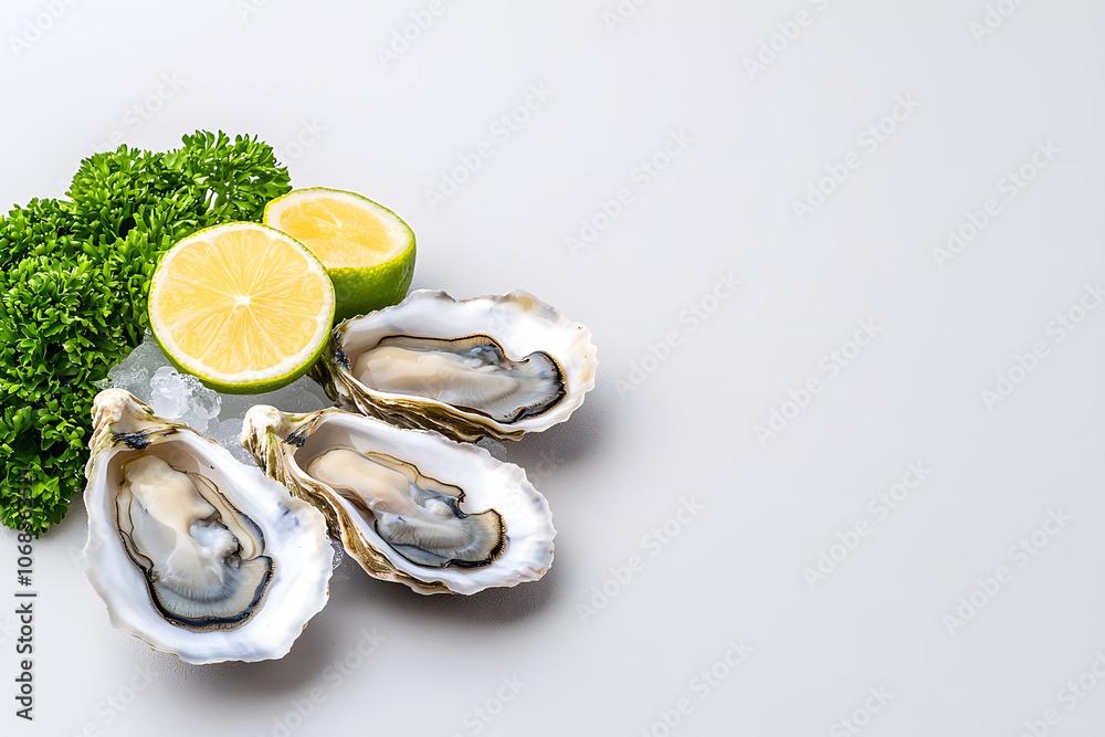 Top view fresh raw oysters isolated on transparent or white background Top view fresh raw oysters isolated on transparent or white background