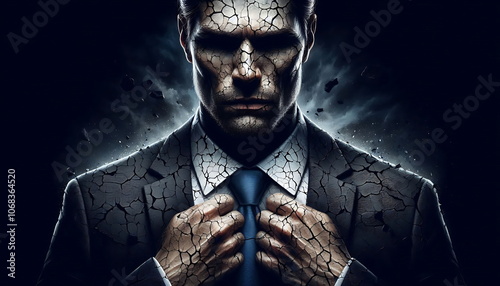 Successful Businessman, Looking to camera , city , Getting Rich, Making Money, How To, Broken Businessman, Lost Everything, How to Make Money, Cybersecurity, AI, Artificial Intelligence , 4K, 3D, Back