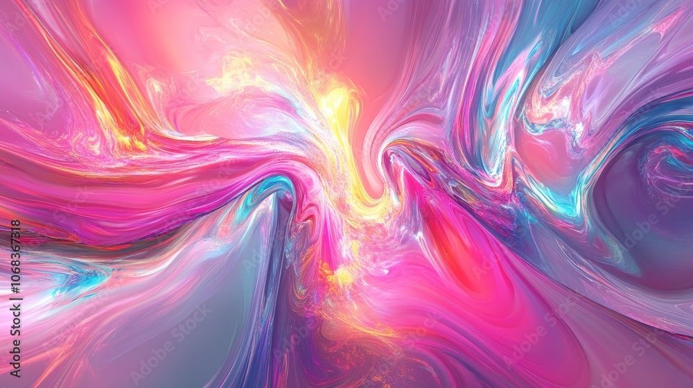 Fototapeta premium Swirling Neon Pastel Color Blend