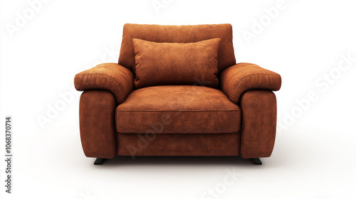 Comfortable arm chair isolated on white background
