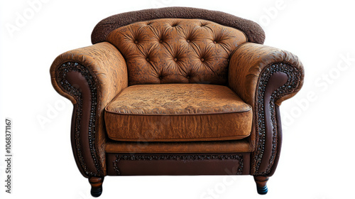 Comfortable arm chair isolated on white background