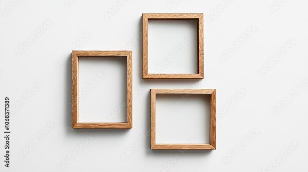 Simple Wooden Frames on a Clean Wall Simple Wooden Frames on a Clean Wall