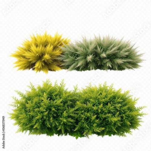 Isolated shrub bushes in 2 variation best use for landscape design best use for post production render decoration png Illustration  photo