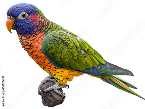 Colorful parrot isolated on white background