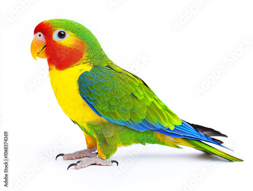 Colorful parrot isolated on white background