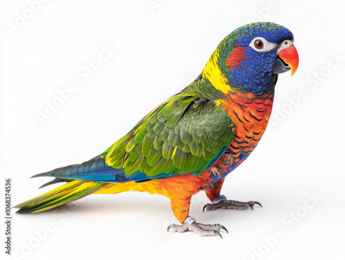 Colorful parrot isolated on white background