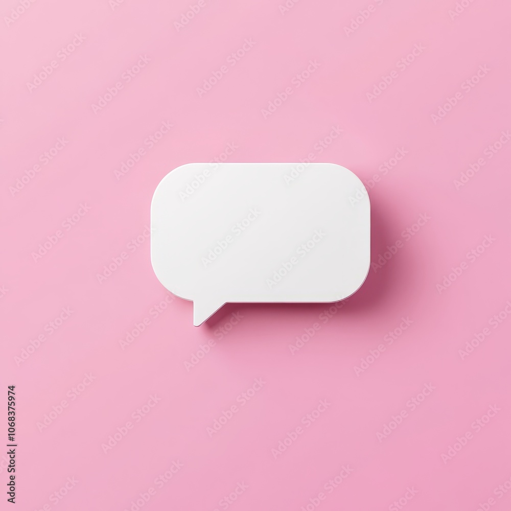 Speech Bubble on Pink Background