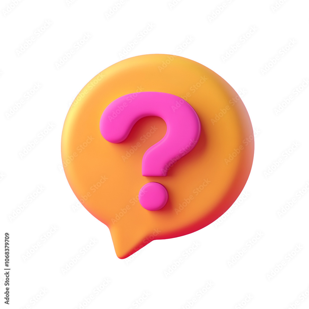 3D Speech Bubble with Question Mark - FAQ and Help Icon 3D Speech Bubble with Question Mark - FAQ and Help Icon