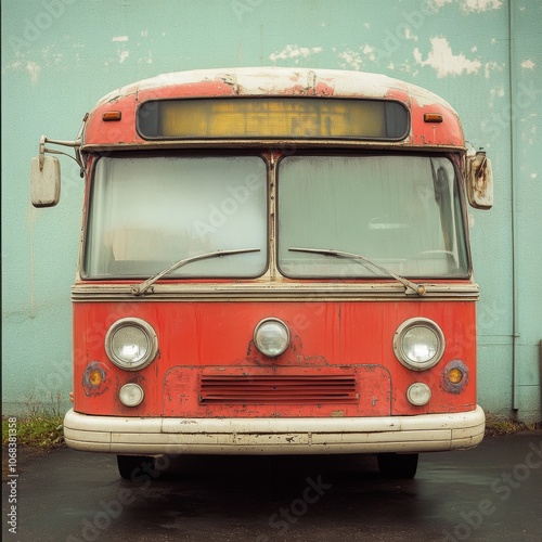 Vintage Red Bus Retro Transportation Old Vehicle Classic Design