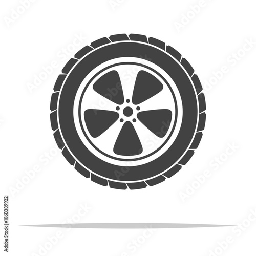 Car wheel icon transparent vector isolated