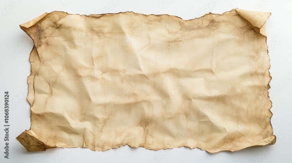 Torn Paper Artistic Concept on White Background, Flat Layout Design Element
