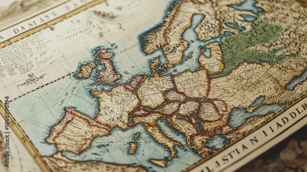 Discover the joyful monkey amidst the intricate antique map of europe a journey through historic cartography Discover the joyful monkey amidst the intricate antique map of europe a journey through historic cartography