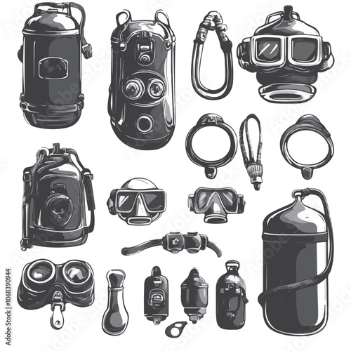 diving equipment set