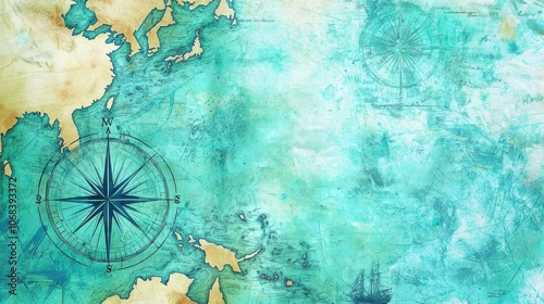 Explore the joyful journey of a monkey navigating the nautical map of the atlantic ocean