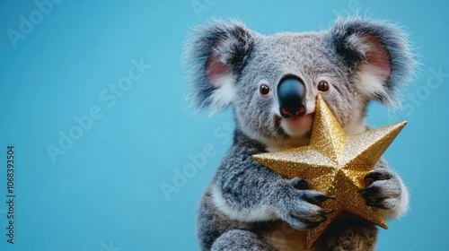 Koala Holding a Sparkling Star
