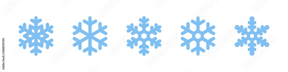 Snowflake icons set. Christmas and winter collection. Vector illustration. Snowflake icons set. Christmas and winter collection. Vector illustration.