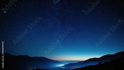 Wallpaper Mural Breathtaking night sky panorama showcasing the Milky Way over serene hills. Perfect for nature and astronomy lovers Torontodigital.ca