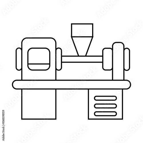molding machine icon vector on white background

