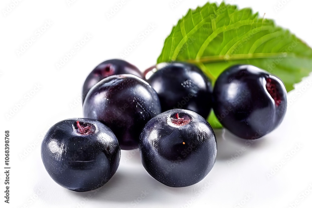 Fototapeta premium elderberry and acai on white