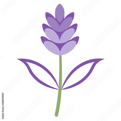 Detailed Lavender Summer Bloomer Vector.