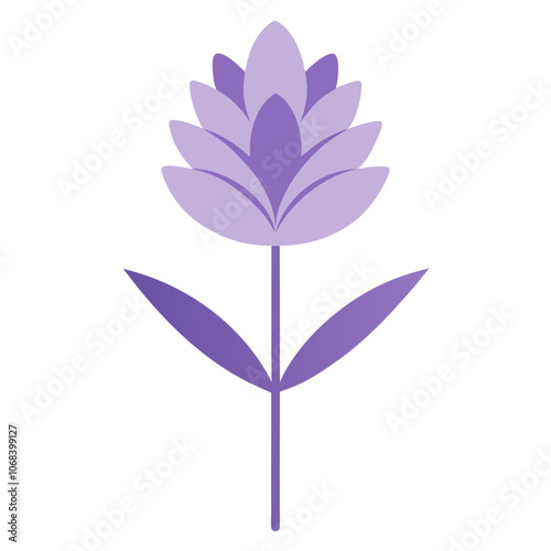 Detailed Lavender Summer Bloomer Vector.