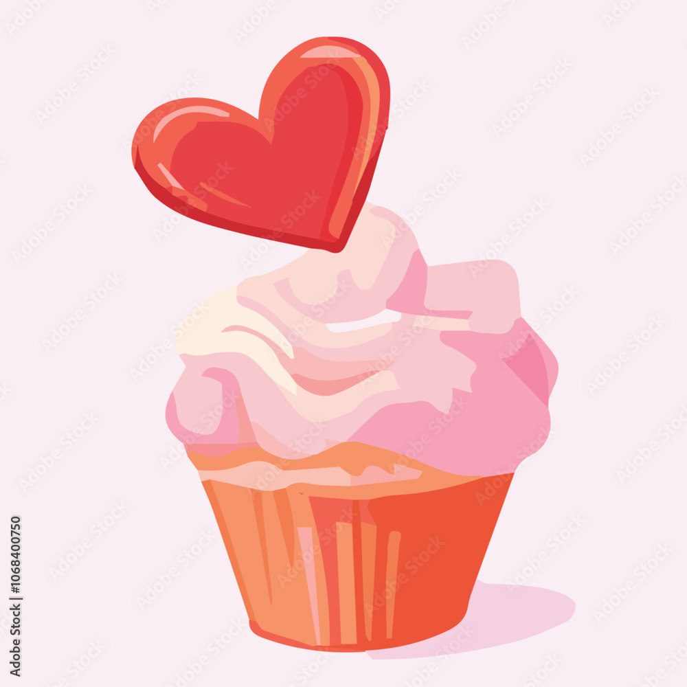 Illustration of Sweet cupcake Valentine