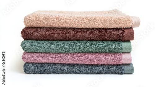 Stack of Colorful Towels.