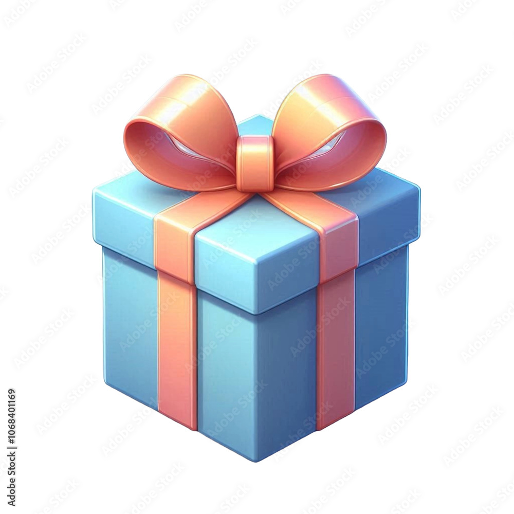 Attractive 3D Gift Box and Ribbon for Celebrations Attractive 3D Gift Box and Ribbon for Celebrations