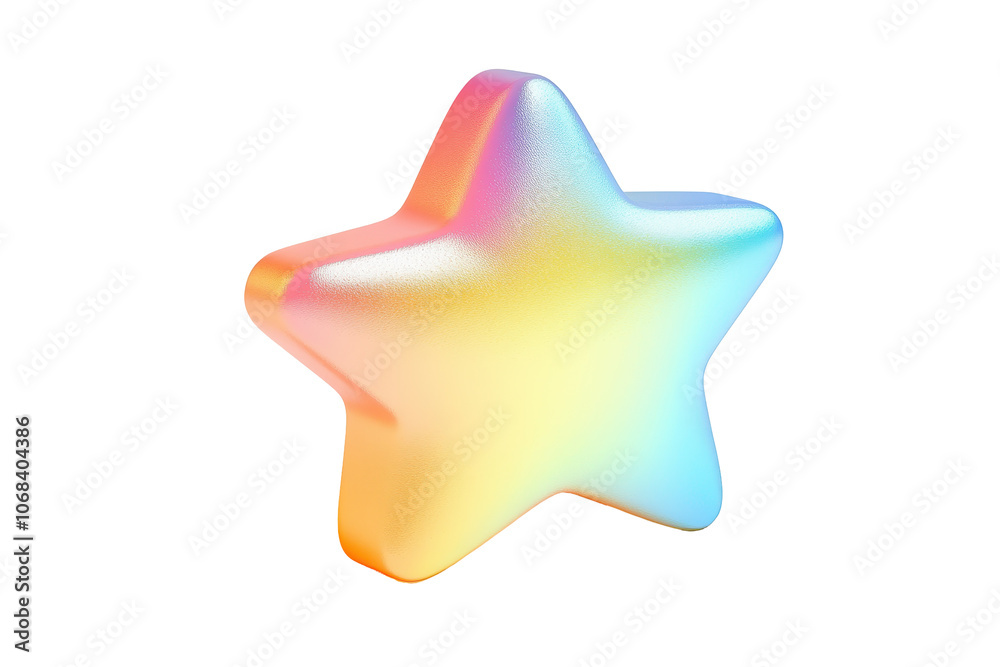 Isolated holographic star icon showcasing a luminous gradient Isolated holographic star icon showcasing a luminous gradient