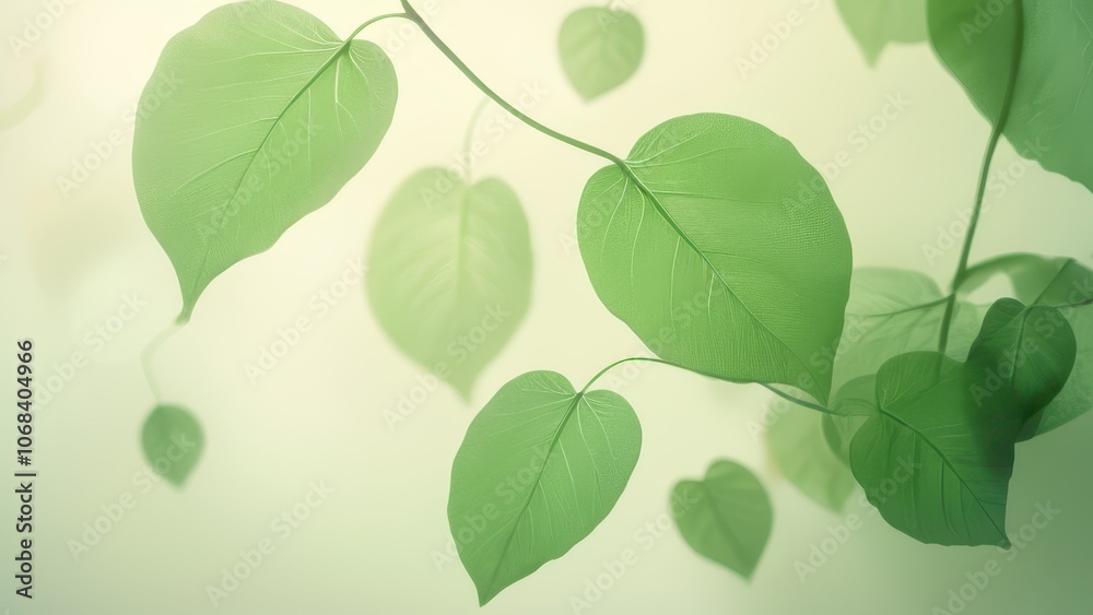 A serene composition of lush green leaves against a soft, blurred background, perfect for nature-themed projects and eco-friendly designs A serene composition of lush green leaves against a soft, blurred background, perfect for nature-themed projects and eco-friendly designs
