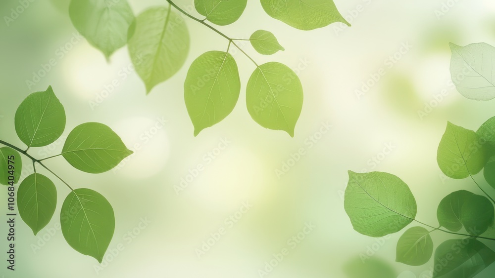 A serene composition of lush green leaves against a soft, blurred background, perfect for nature-themed projects and eco-friendly designs A serene composition of lush green leaves against a soft, blurred background, perfect for nature-themed projects and eco-friendly designs
