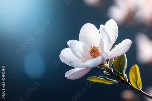 Stunning Magnolia Tree in Full Bloom Signifying the Beauty of Spring's Arrival