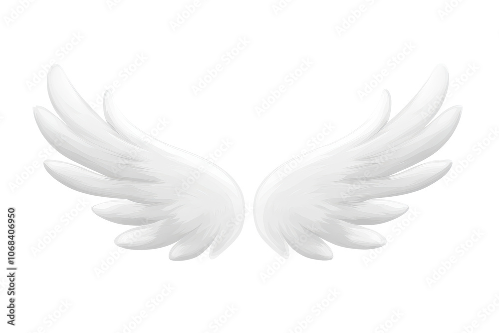 Fototapeta premium Dog paw print with angel wings isolated , symbolizing love