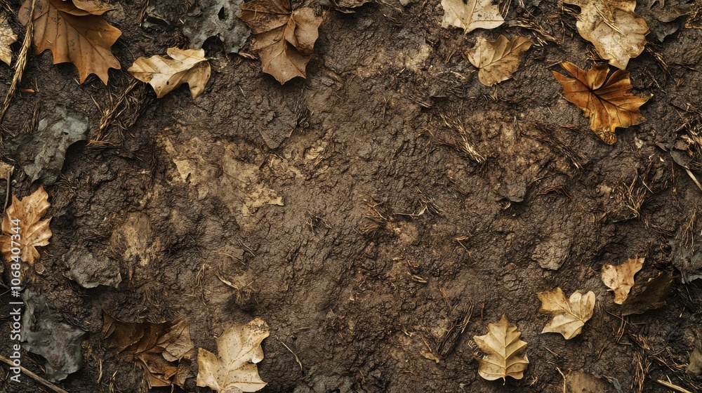 Create a dirt texture blended with leaves and twigs for a forest floor effect. Create a dirt texture blended with leaves and twigs for a forest floor effect.