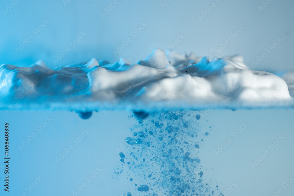 schaum farbe tropfen wasser blau